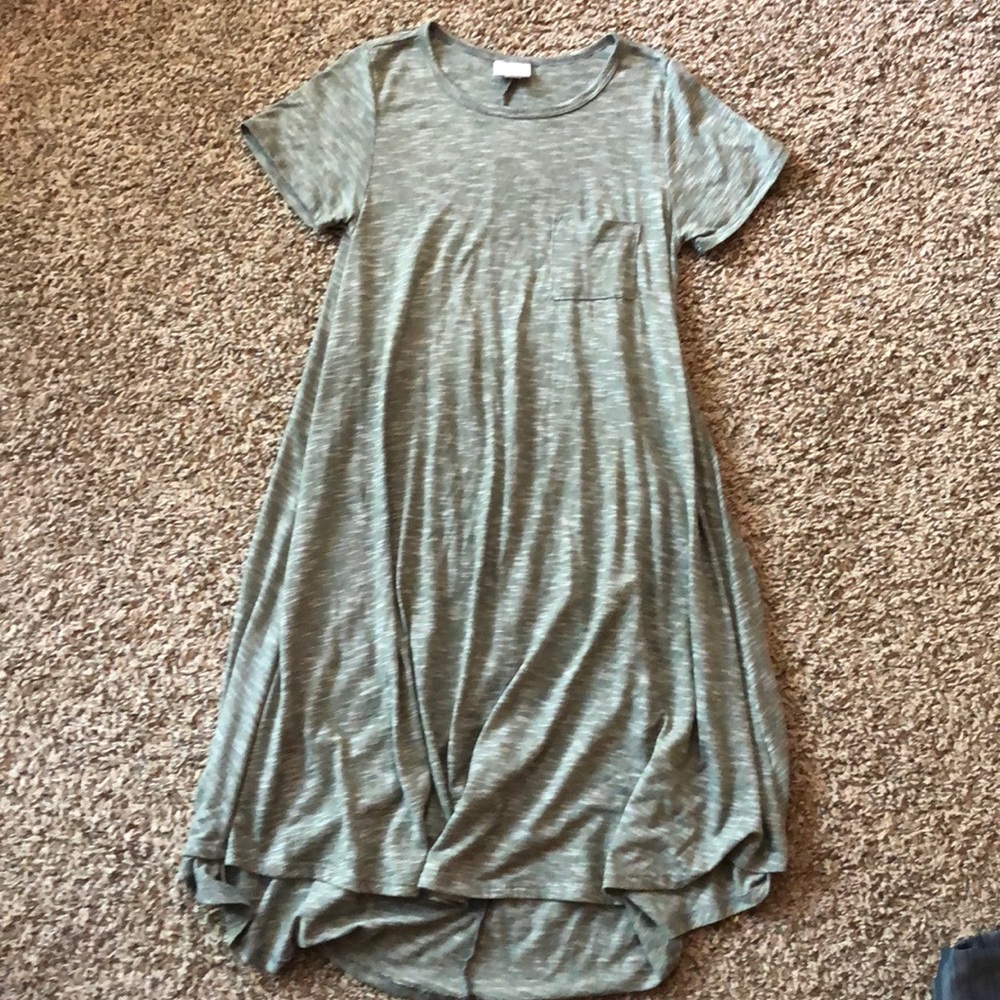 Greyish, green LuLaRoe Carly Dress